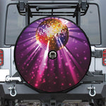 Purple Light Disco Ball Print Tire Cover With Camera Hole