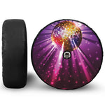 Purple Light Disco Ball Print Tire Cover With Camera Hole