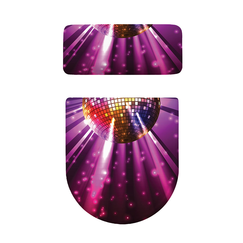 Purple Light Disco Ball Print Toilet Lid And Tank Cover Set