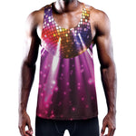 Purple Light Disco Ball Print Training Tank Top