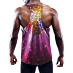 Purple Light Disco Ball Print Training Tank Top