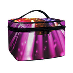 Purple Light Disco Ball Print Travel Makeup Bag