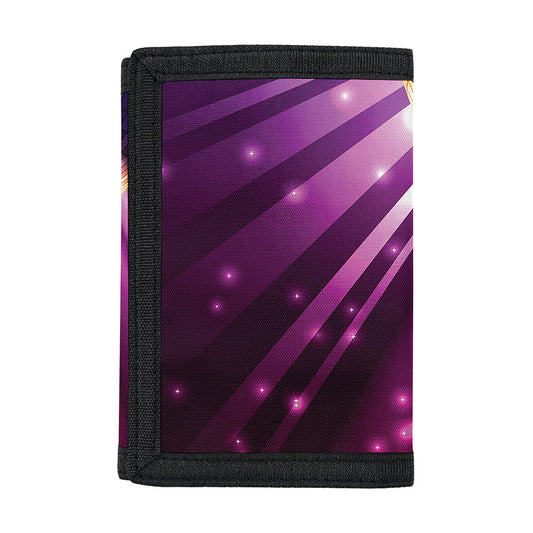 Purple Light Disco Ball Print Trifold Wallet