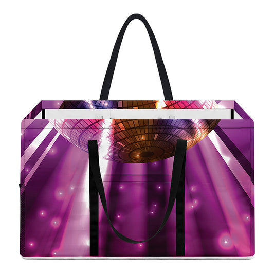 Purple Light Disco Ball Print Utility Tote Bag