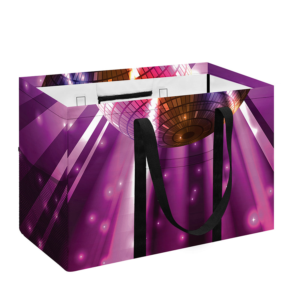 Purple Light Disco Ball Print Utility Tote Bag