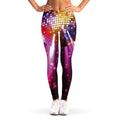 Purple Light Disco Ball Print Women's Leggings
