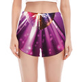 Purple Light Disco Ball Print Women's Split Running Shorts