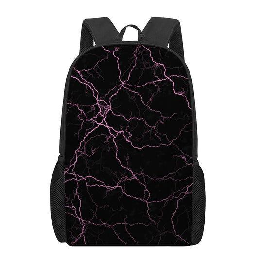 Purple Lightning Print 17 Inch Backpack