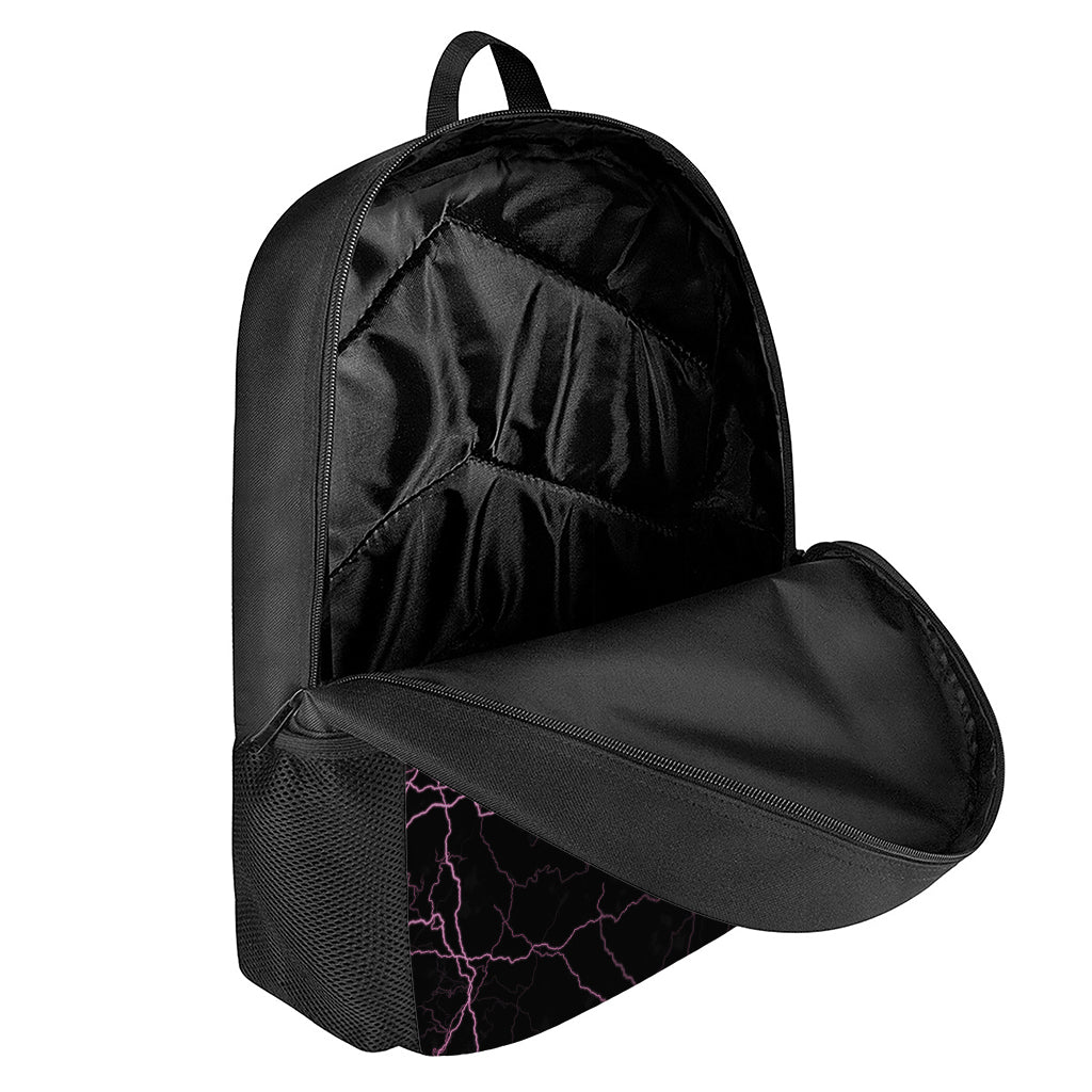 Purple Lightning Print 17 Inch Backpack