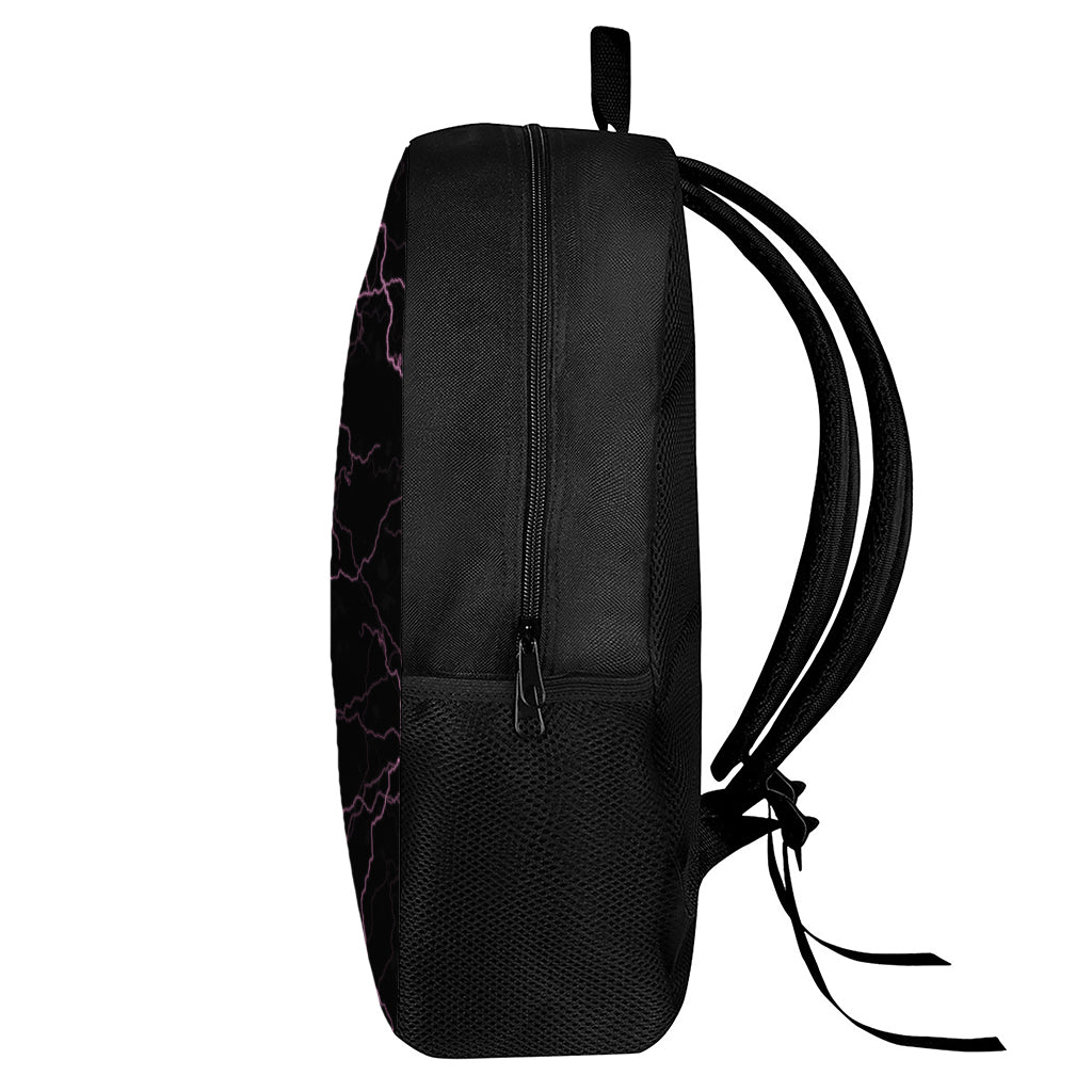 Purple Lightning Print 17 Inch Backpack