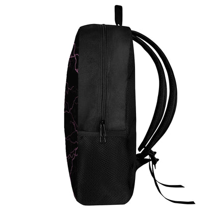 Purple Lightning Print 17 Inch Backpack