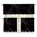 Purple Lightning Print 3 Piece Kitchen Curtains