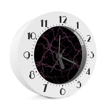 Purple Lightning Print Alarm Clock