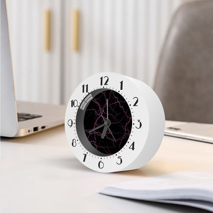 Purple Lightning Print Alarm Clock