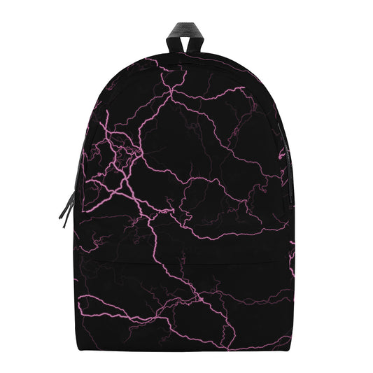 Purple Lightning Print Backpack