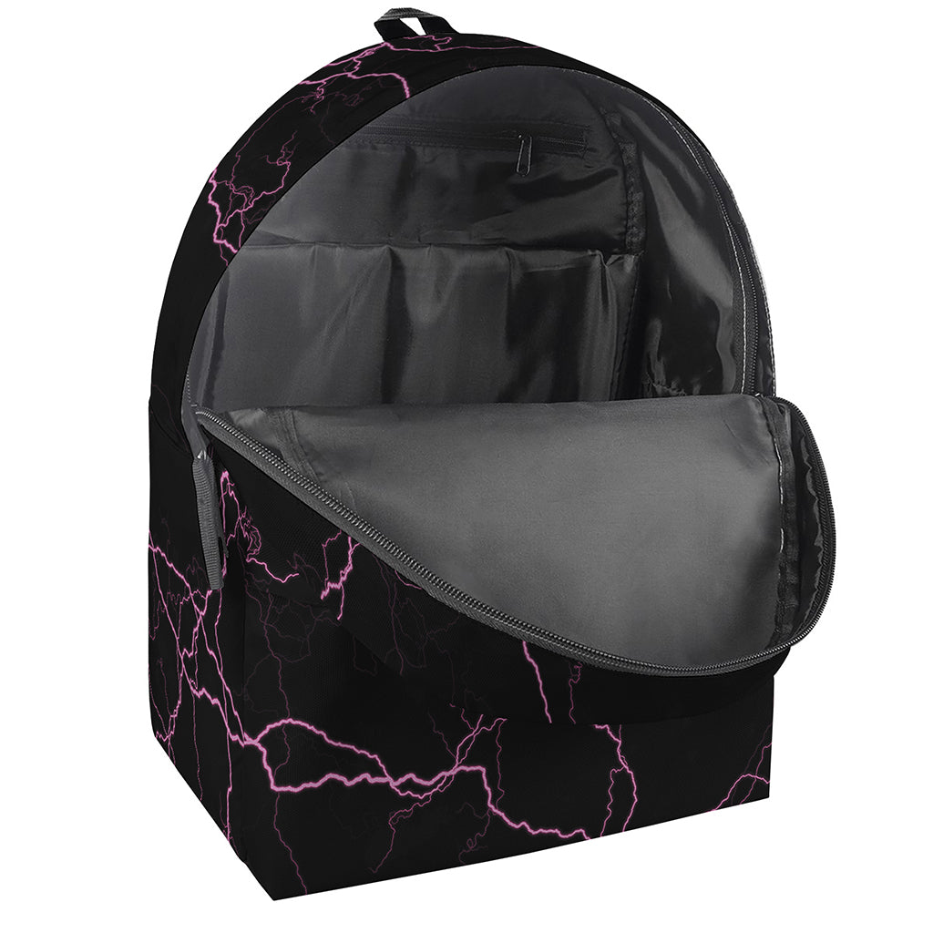 Purple Lightning Print Backpack