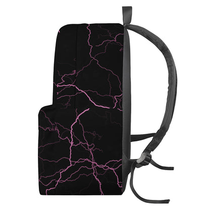 Purple Lightning Print Backpack