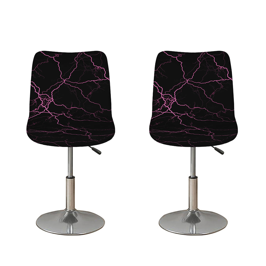 Purple Lightning Print Bar Stool Covers