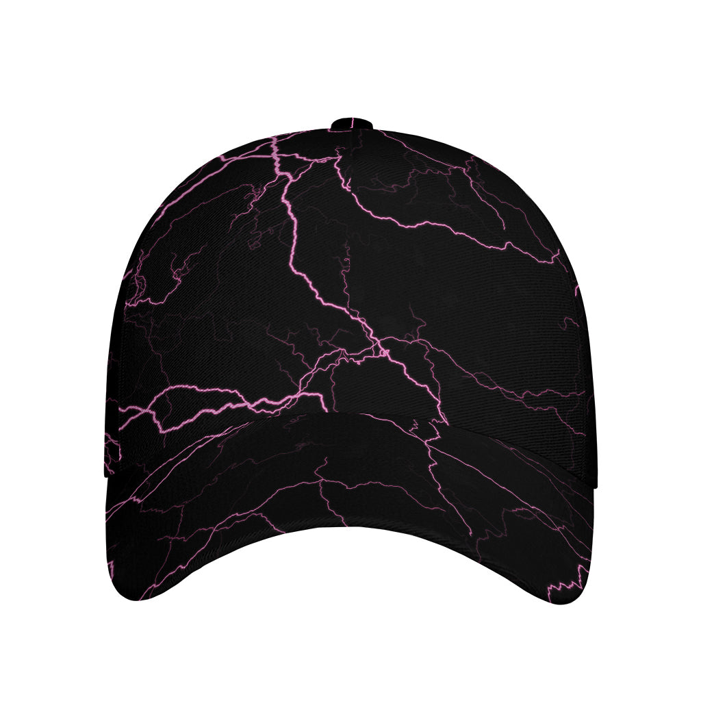 Purple Lightning Print Baseball Cap