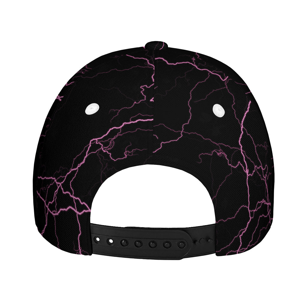 Purple Lightning Print Baseball Cap