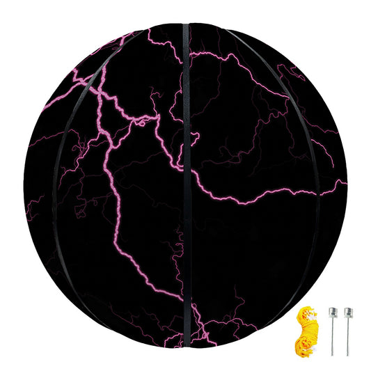 Purple Lightning Print Basketball