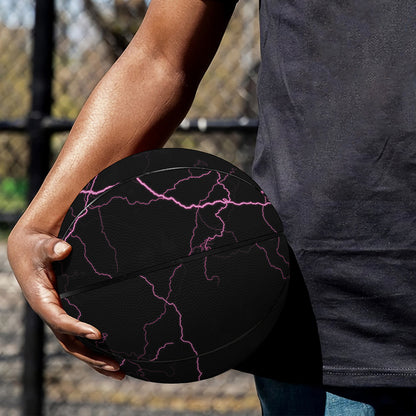Purple Lightning Print Basketball