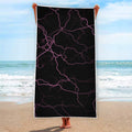 Purple Lightning Print Beach Towel