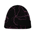 Purple Lightning Print Beanie