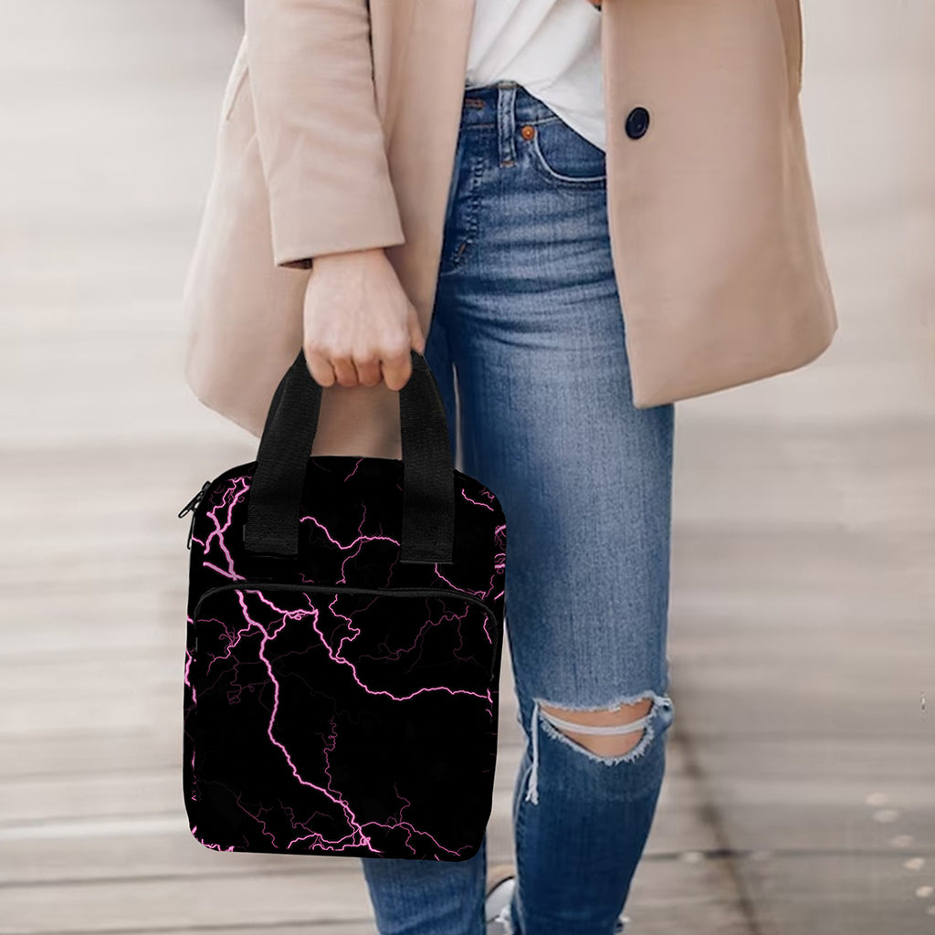Purple Lightning Print Bible Tote Bag