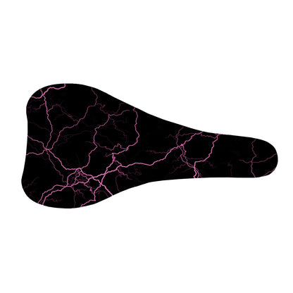 Purple Lightning Print Bicycle Seat Cover