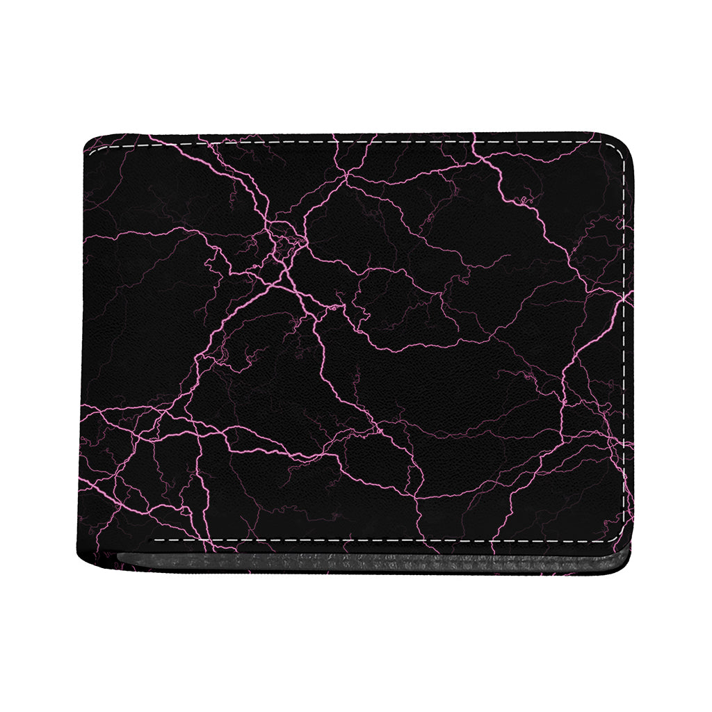 Purple Lightning Print Bifold Wallet
