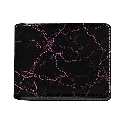 Purple Lightning Print Bifold Wallet