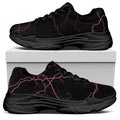 Purple Lightning Print Black Chunky Shoes