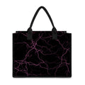 Purple Lightning Print Canvas Tote Bag