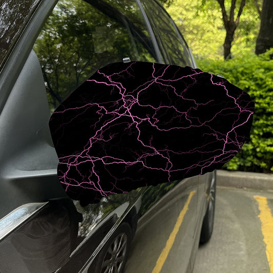 Purple Lightning Print Car Side Mirror Covers