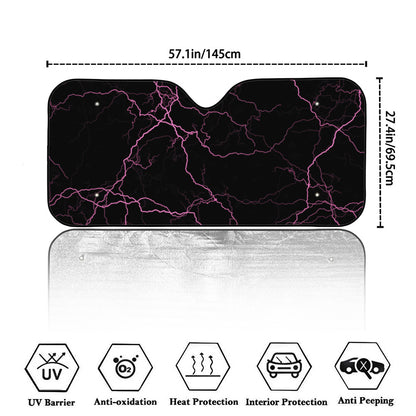 Purple Lightning Print Car Windshield Sun Shade