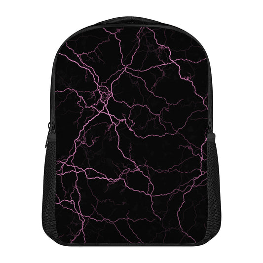 Purple Lightning Print Casual Backpack