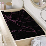 Purple Lightning Print Changing Pad Cover