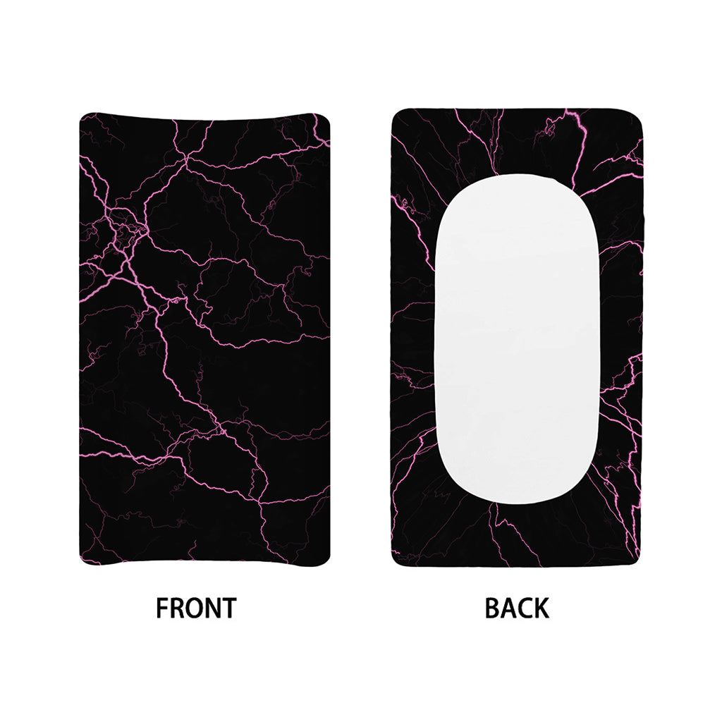 Purple Lightning Print Changing Pad Cover