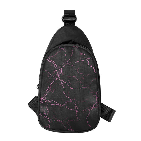 Purple Lightning Print Chest Bag