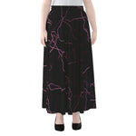 Purple Lightning Print Chiffon Maxi Skirt