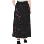 Purple Lightning Print Chiffon Maxi Skirt