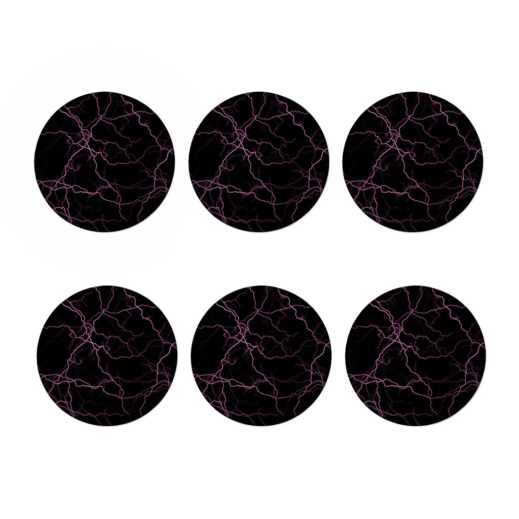 Purple Lightning Print Coaster Set