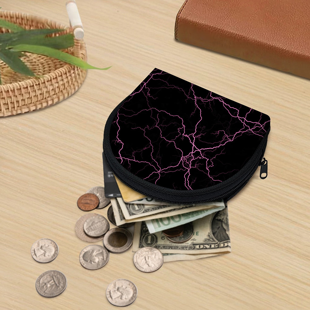 Purple Lightning Print Coin Purse