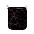 Purple Lightning Print Collapsible Laundry Basket