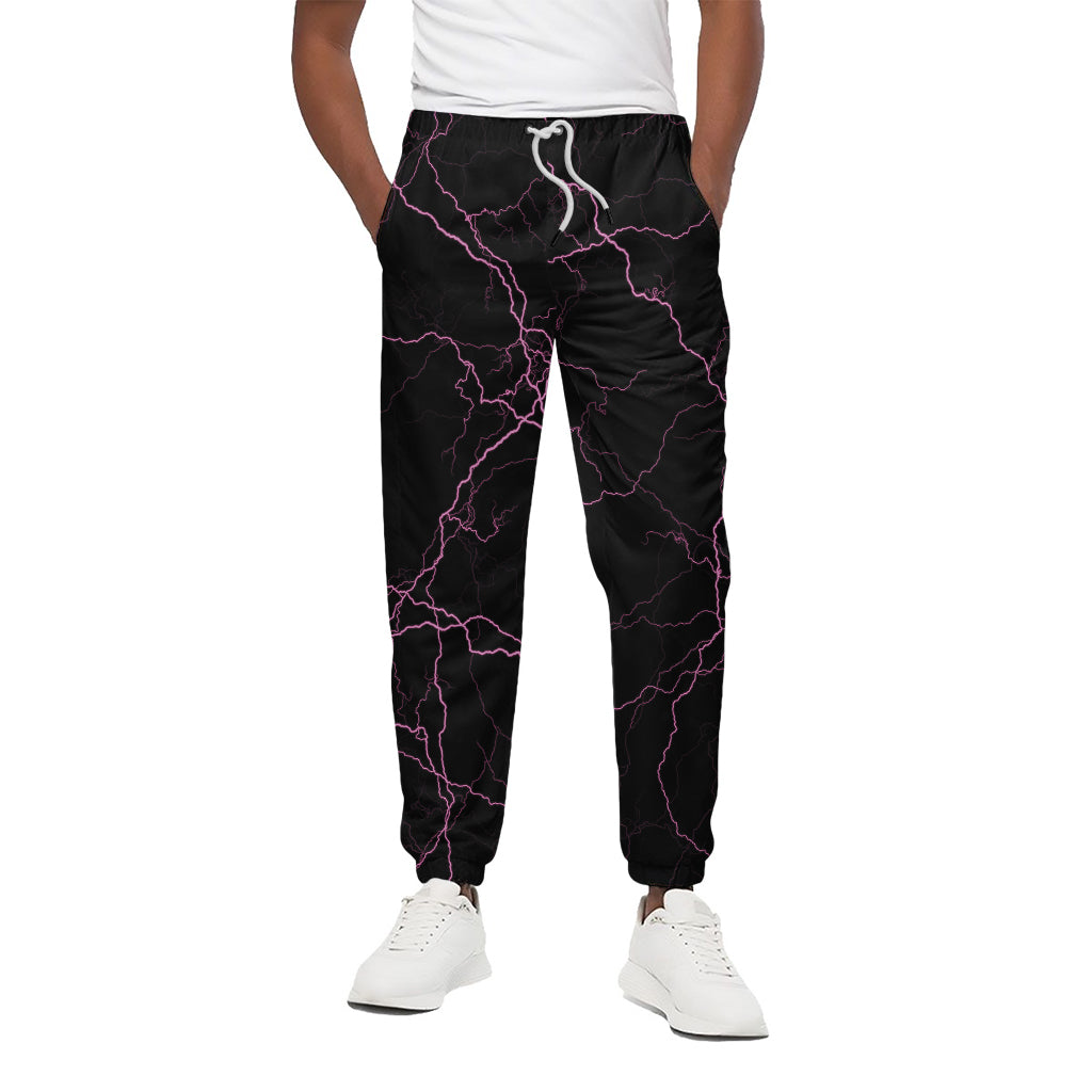 Purple Lightning Print Cotton Pants