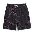 Purple Lightning Print Cotton Shorts