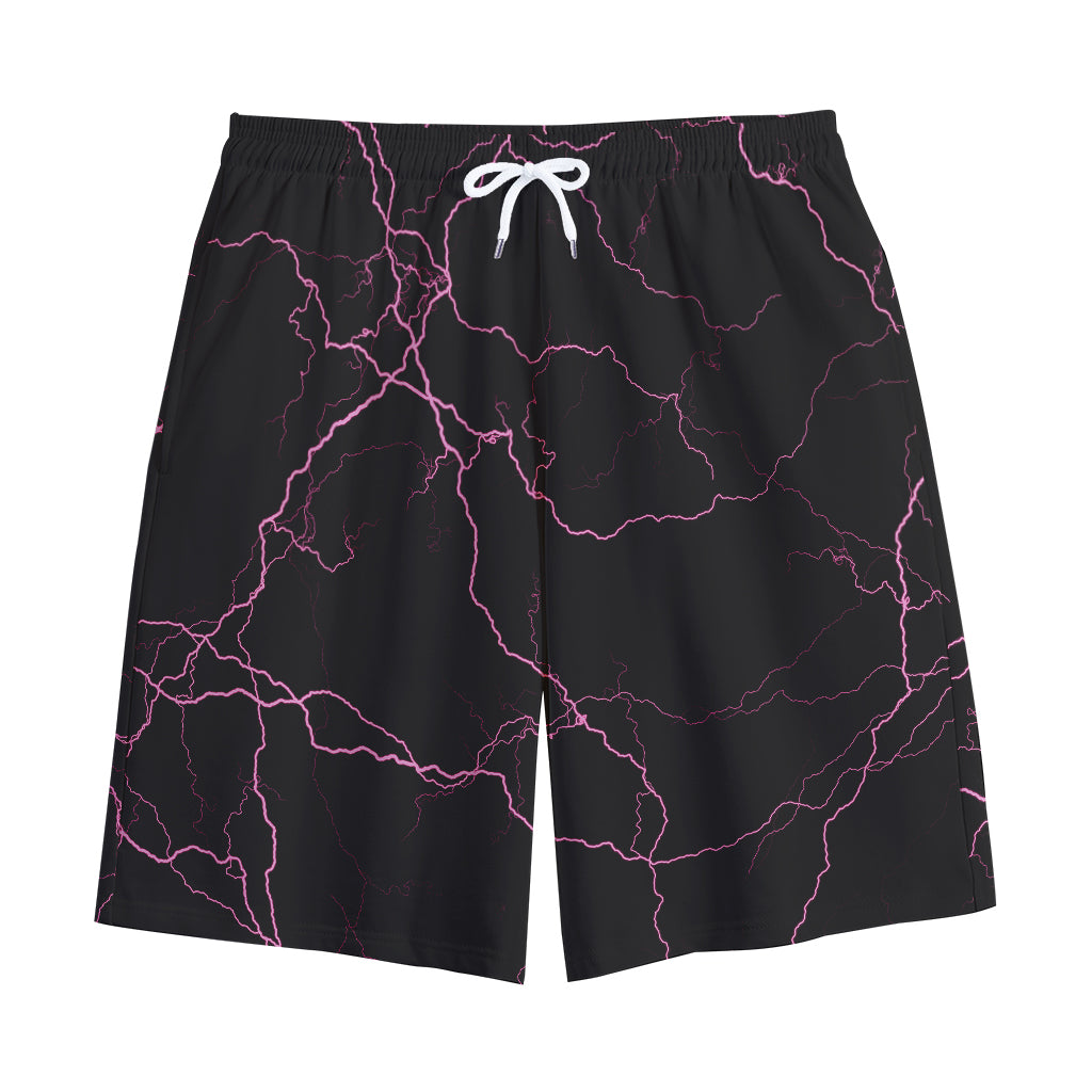 Purple Lightning Print Cotton Shorts