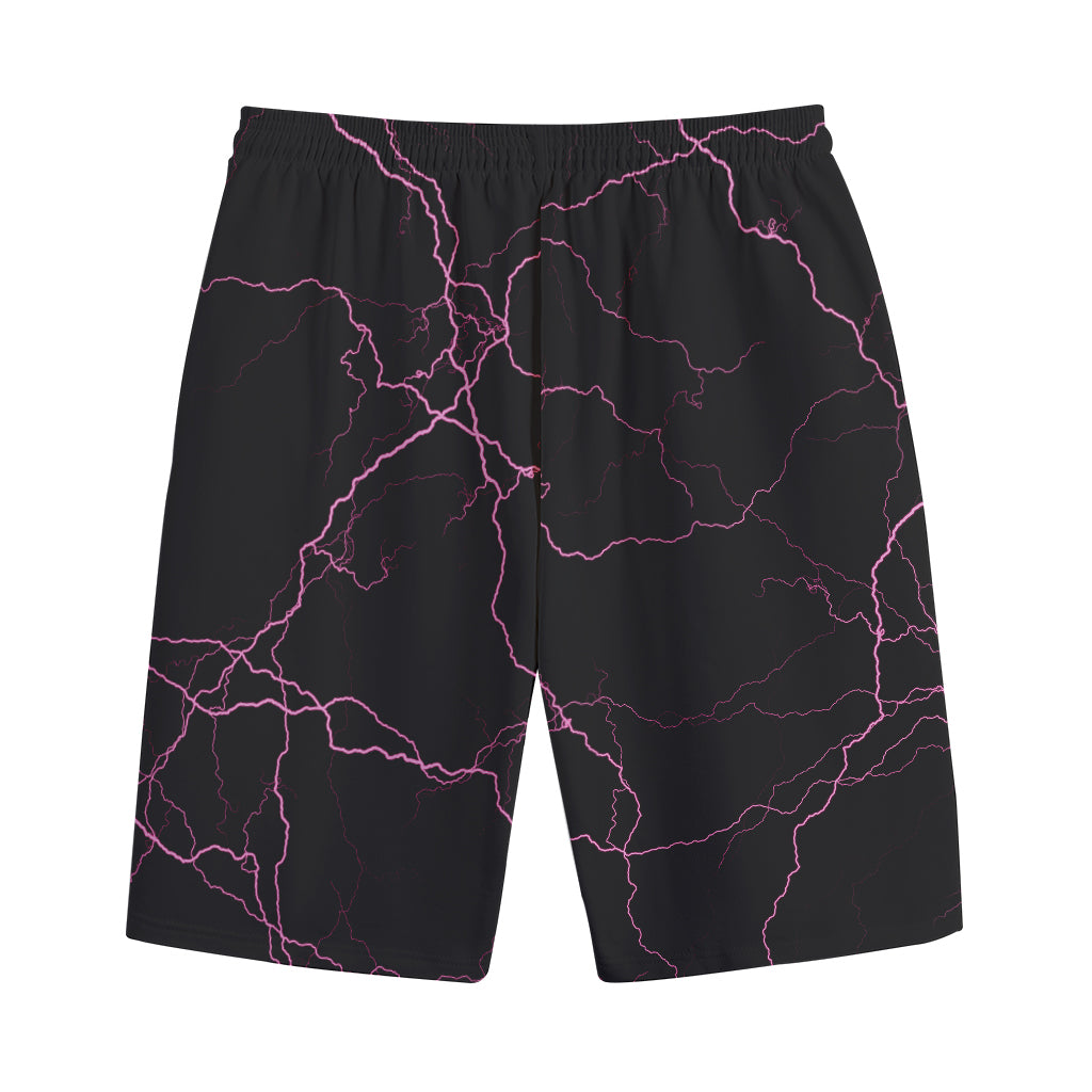 Purple Lightning Print Cotton Shorts