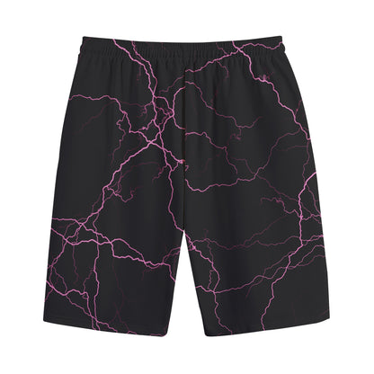 Purple Lightning Print Cotton Shorts